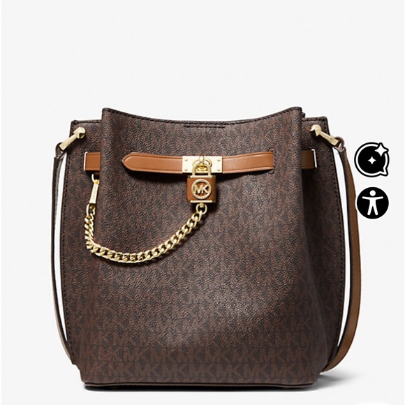 Michael Kors Dark Brown Shoulder Bag with Gold Accents - Picture 2 of 9